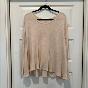 We The Free Beige Long Sleeve Top